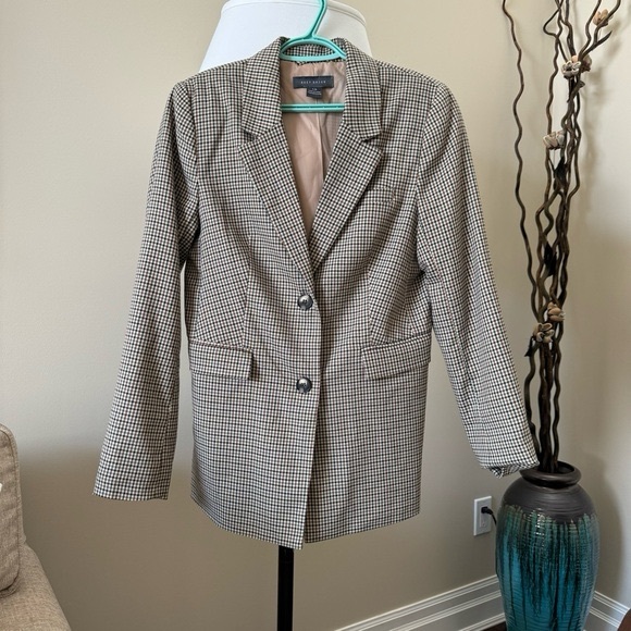 Suzy Shier Houndstooth Button Front Blazer Size Large EUC - Picture 2 of 8